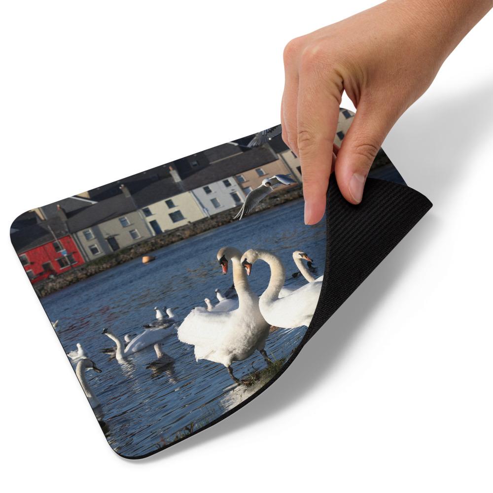 Swans Meet At Claddagh Galway Mouse pad