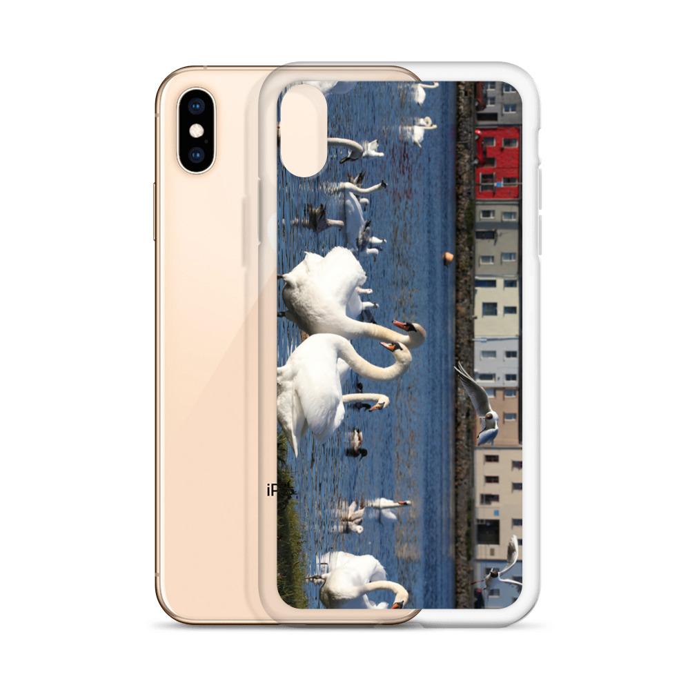 Swans Meet At Claddagh Galway iPhone Case