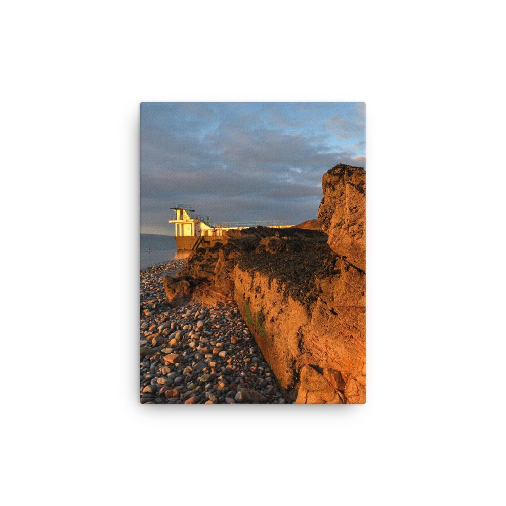 Blackrock Diving Tower Galway Behind Rocks Canvas