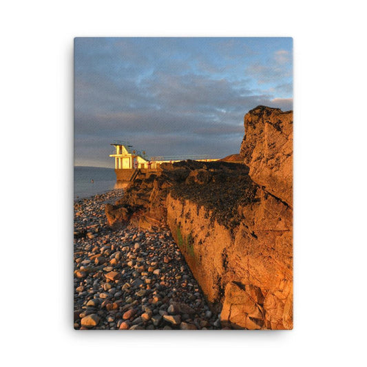 Blackrock Diving Tower Galway Behind Rocks Canvas