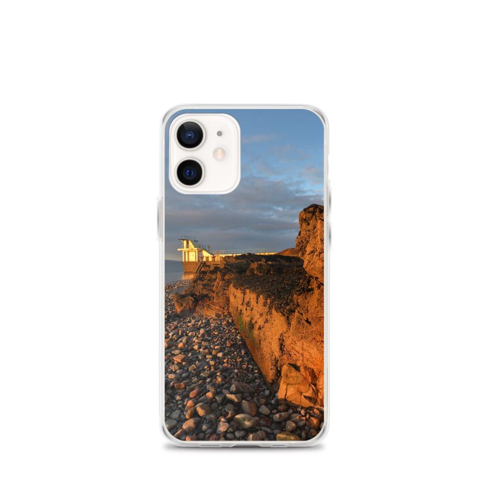 Blackrock Diving Tower Galway Behind Rocks iPhone Case