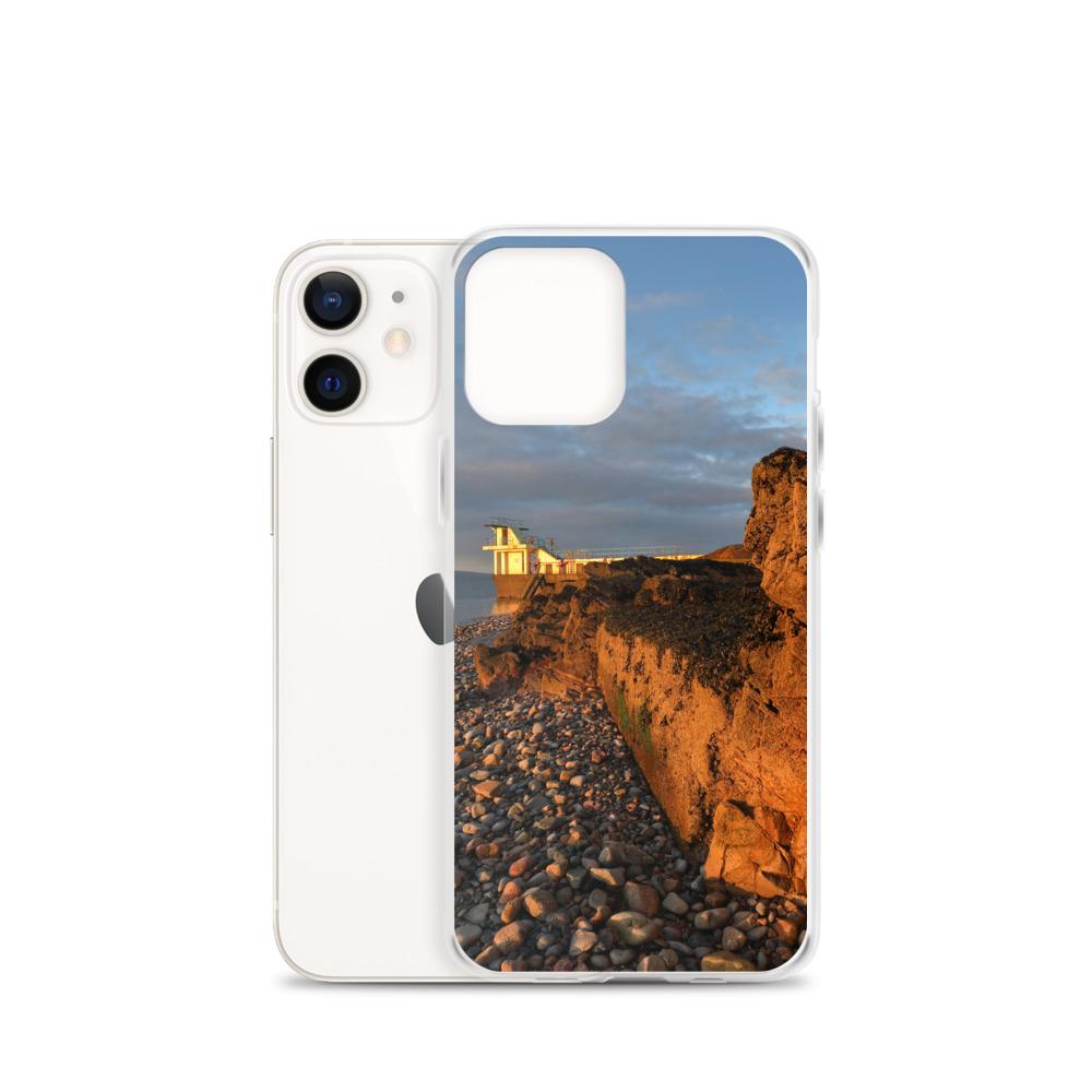 Blackrock Diving Tower Galway Behind Rocks iPhone Case