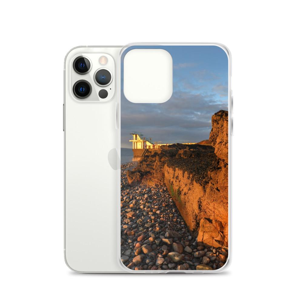 Blackrock Diving Tower Galway Behind Rocks iPhone Case