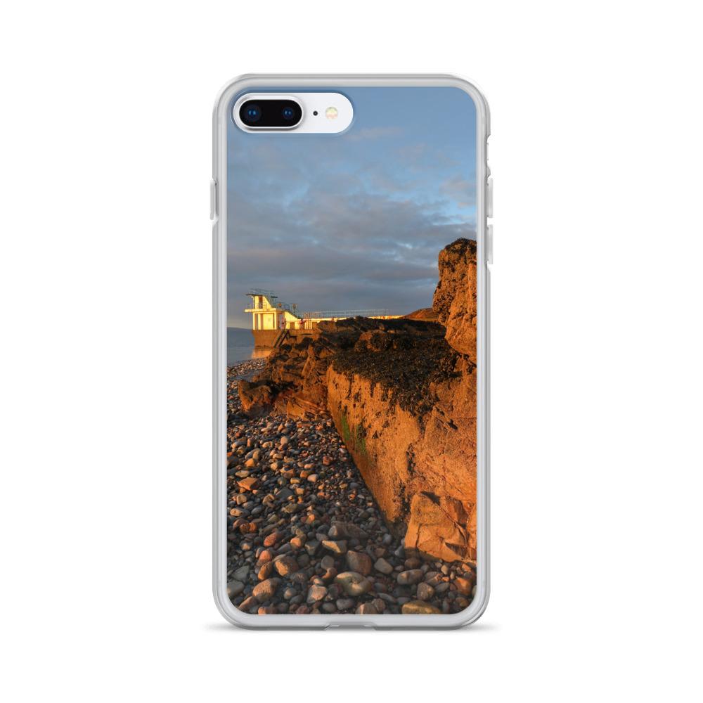 Blackrock Diving Tower Galway Behind Rocks iPhone Case