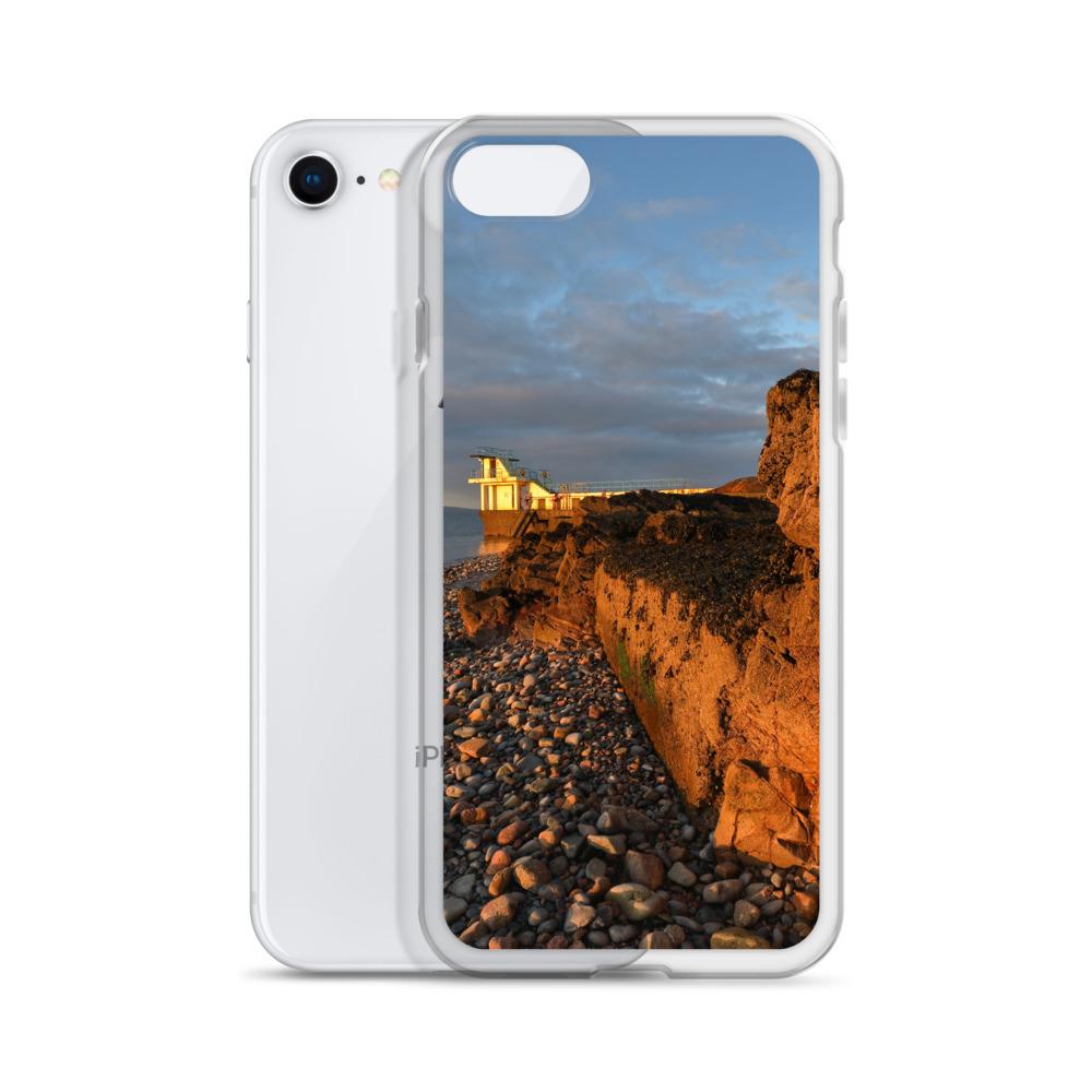 Blackrock Diving Tower Galway Behind Rocks iPhone Case
