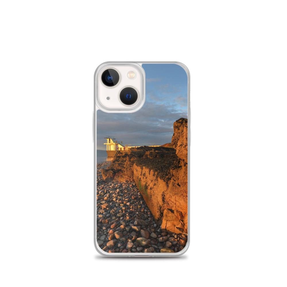 Blackrock Diving Tower Galway Behind Rocks iPhone Case