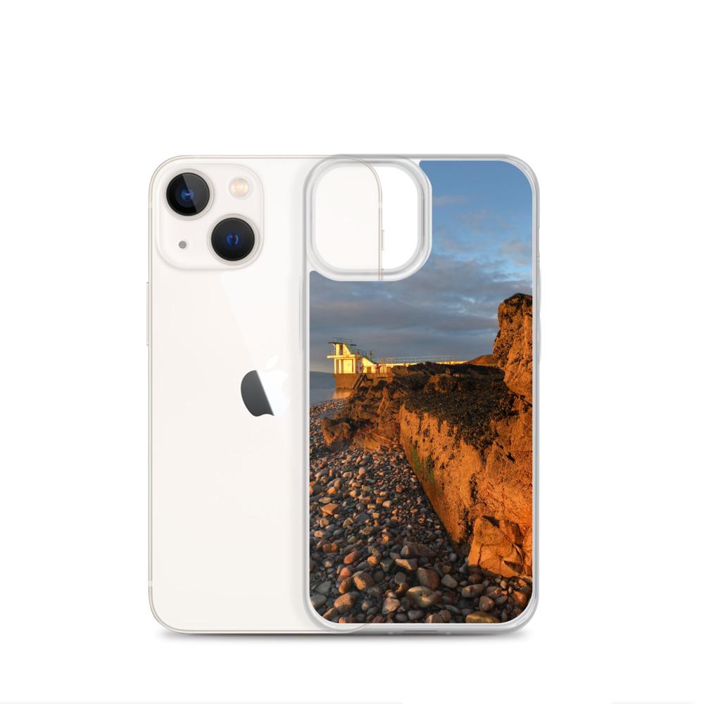 Blackrock Diving Tower Galway Behind Rocks iPhone Case