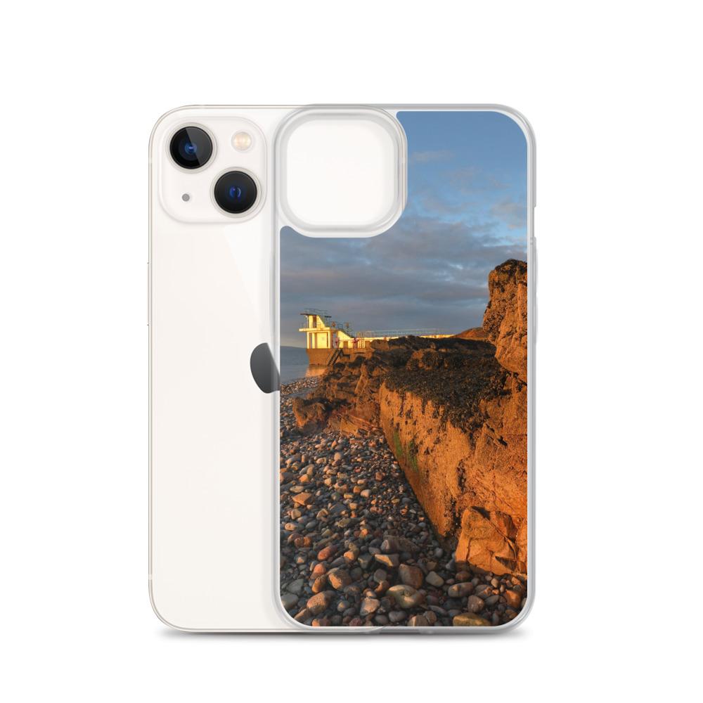 Blackrock Diving Tower Galway Behind Rocks iPhone Case
