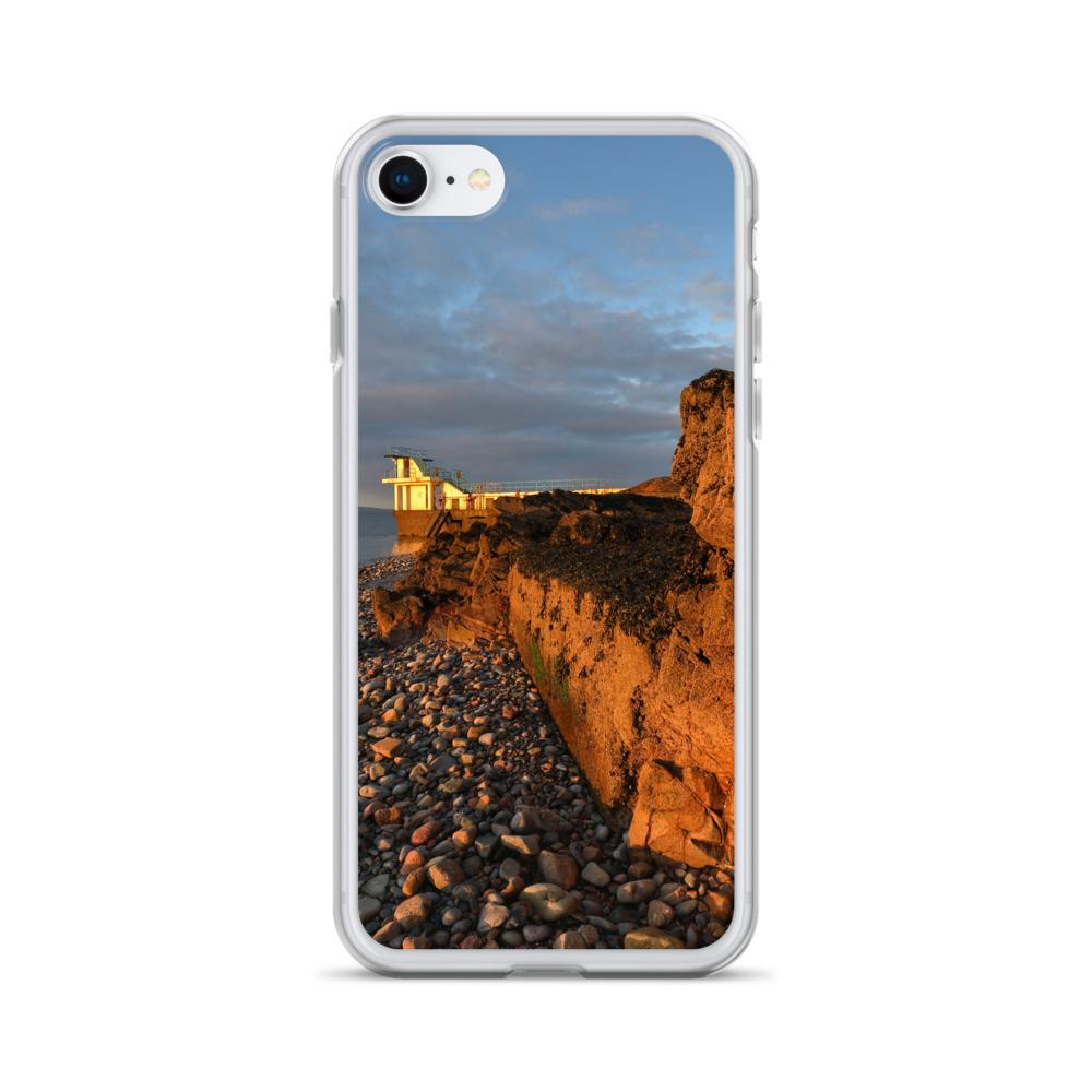 Blackrock Diving Tower Galway Behind Rocks iPhone Case
