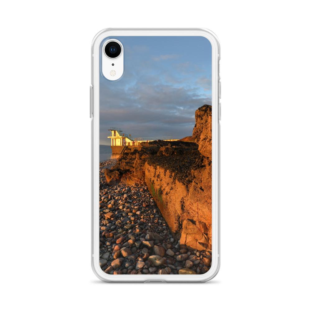 Blackrock Diving Tower Galway Behind Rocks iPhone Case