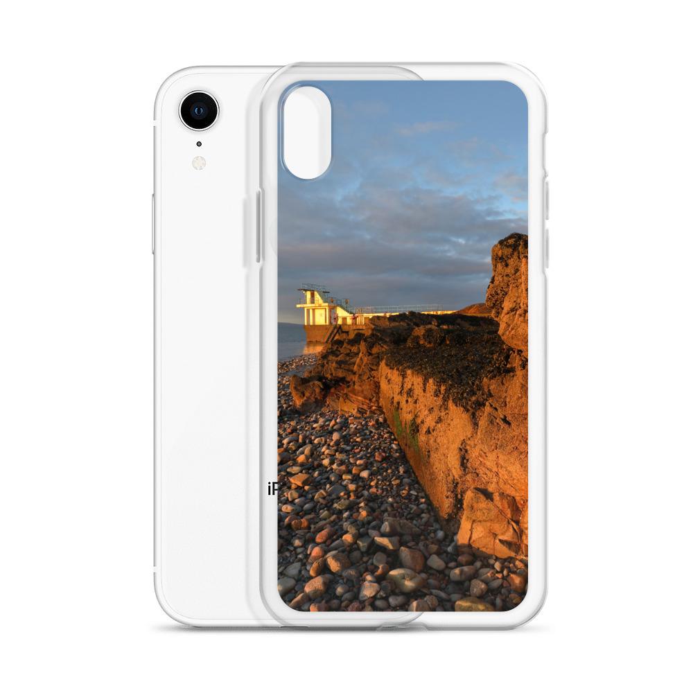 Blackrock Diving Tower Galway Behind Rocks iPhone Case