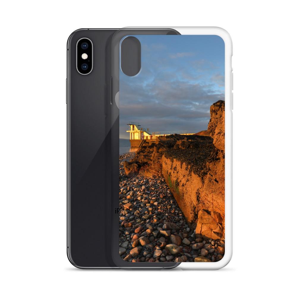 Blackrock Diving Tower Galway Behind Rocks iPhone Case