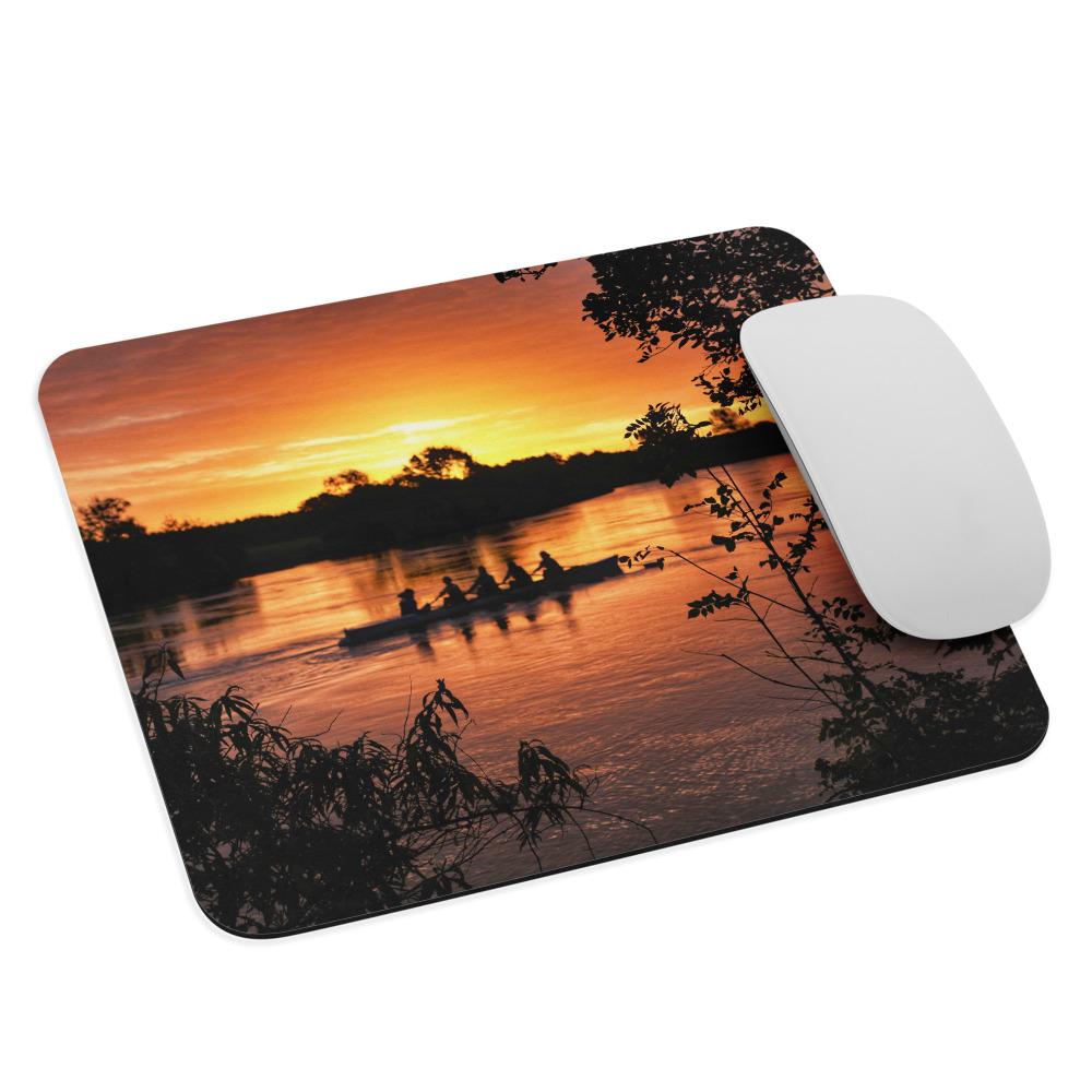 River Corrib Galway Rowers At Sunset Mouse pad