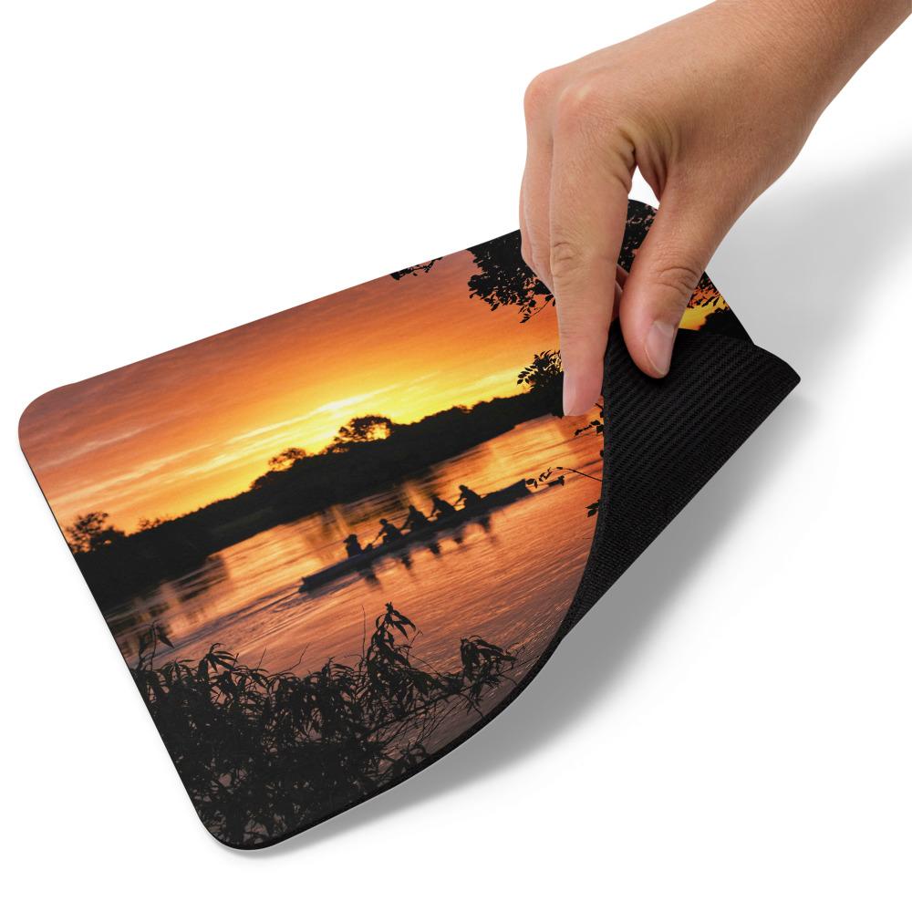 River Corrib Galway Rowers At Sunset Mouse pad