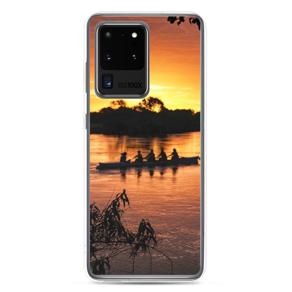 River Corrib Galway Rowers At Sunset Samsung Case