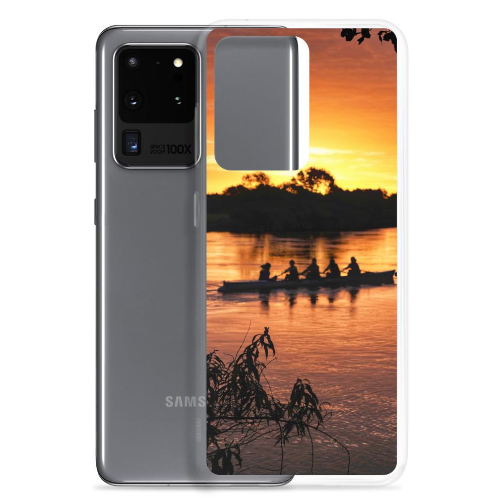 River Corrib Galway Rowers At Sunset Samsung Case