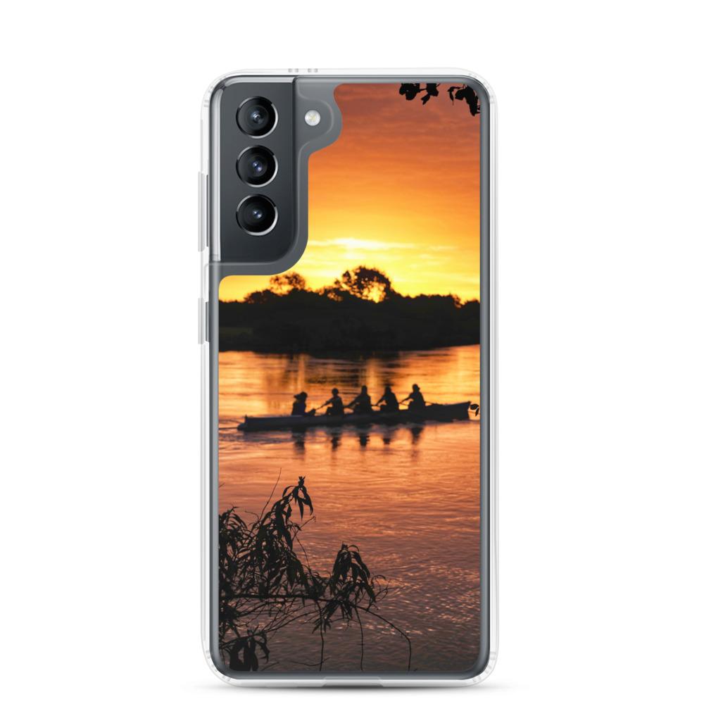River Corrib Galway Rowers At Sunset Samsung Case