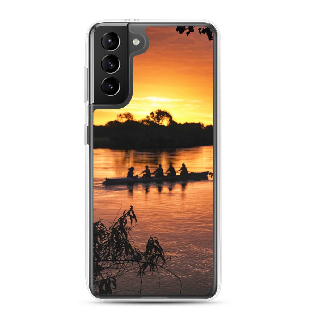 River Corrib Galway Rowers At Sunset Samsung Case