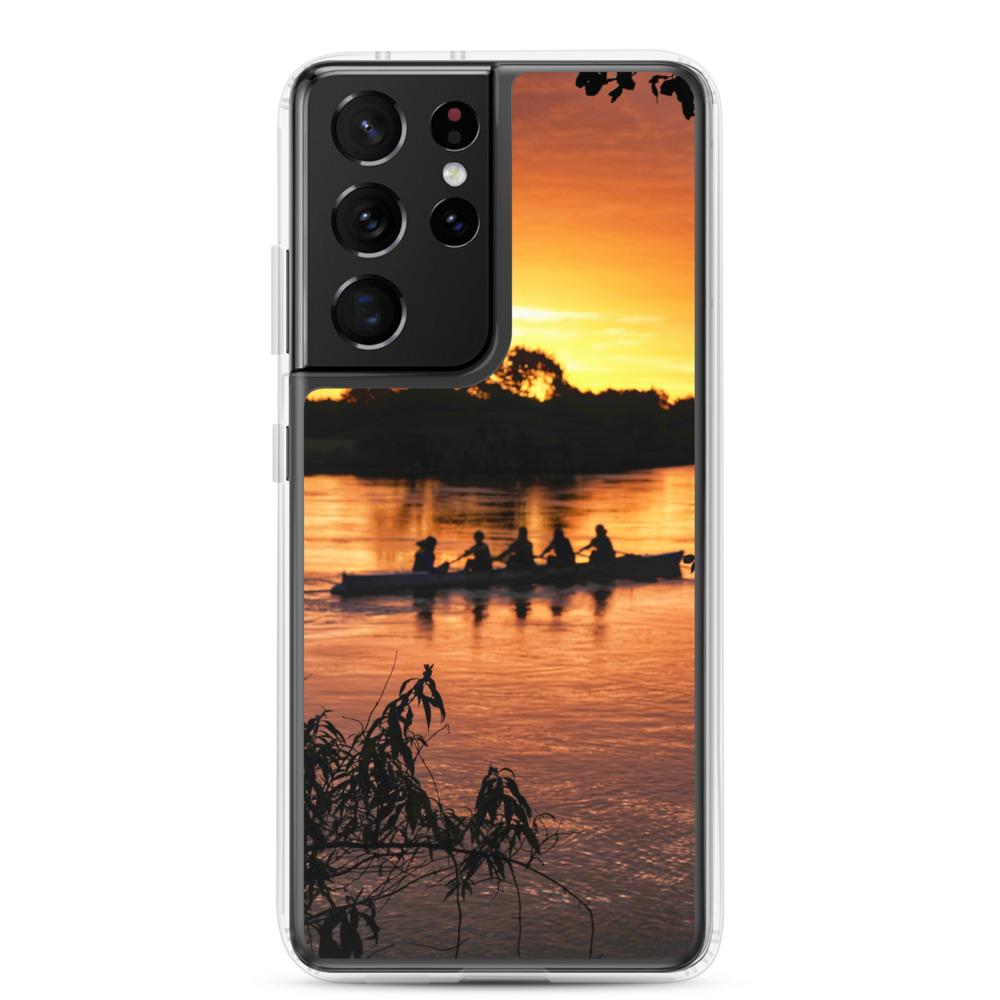 River Corrib Galway Rowers At Sunset Samsung Case