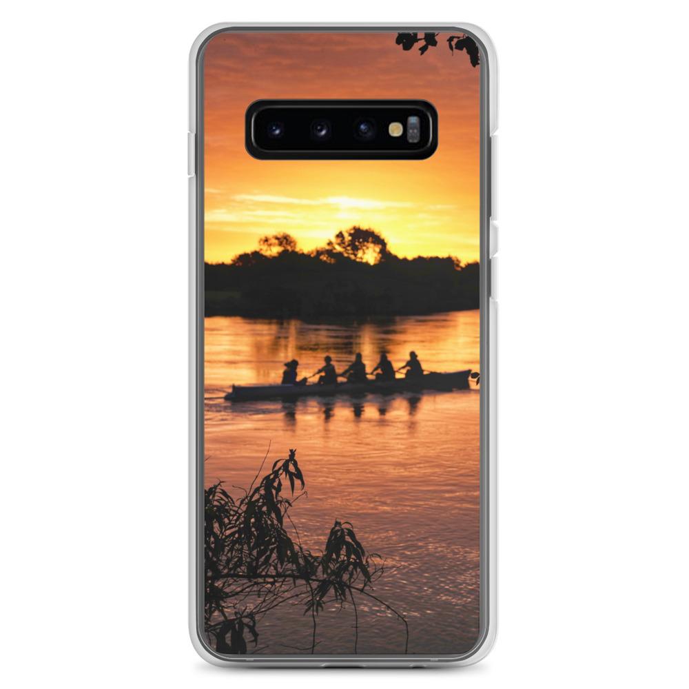 River Corrib Galway Rowers At Sunset Samsung Case