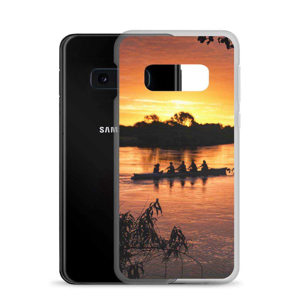 River Corrib Galway Rowers At Sunset Samsung Case