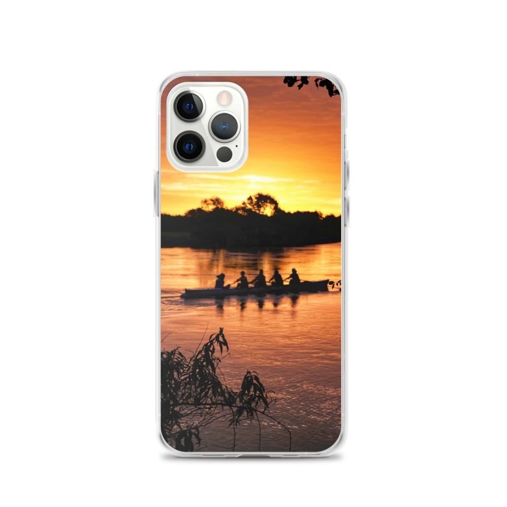River Corrib Galway Rowers At Sunset iPhone Case