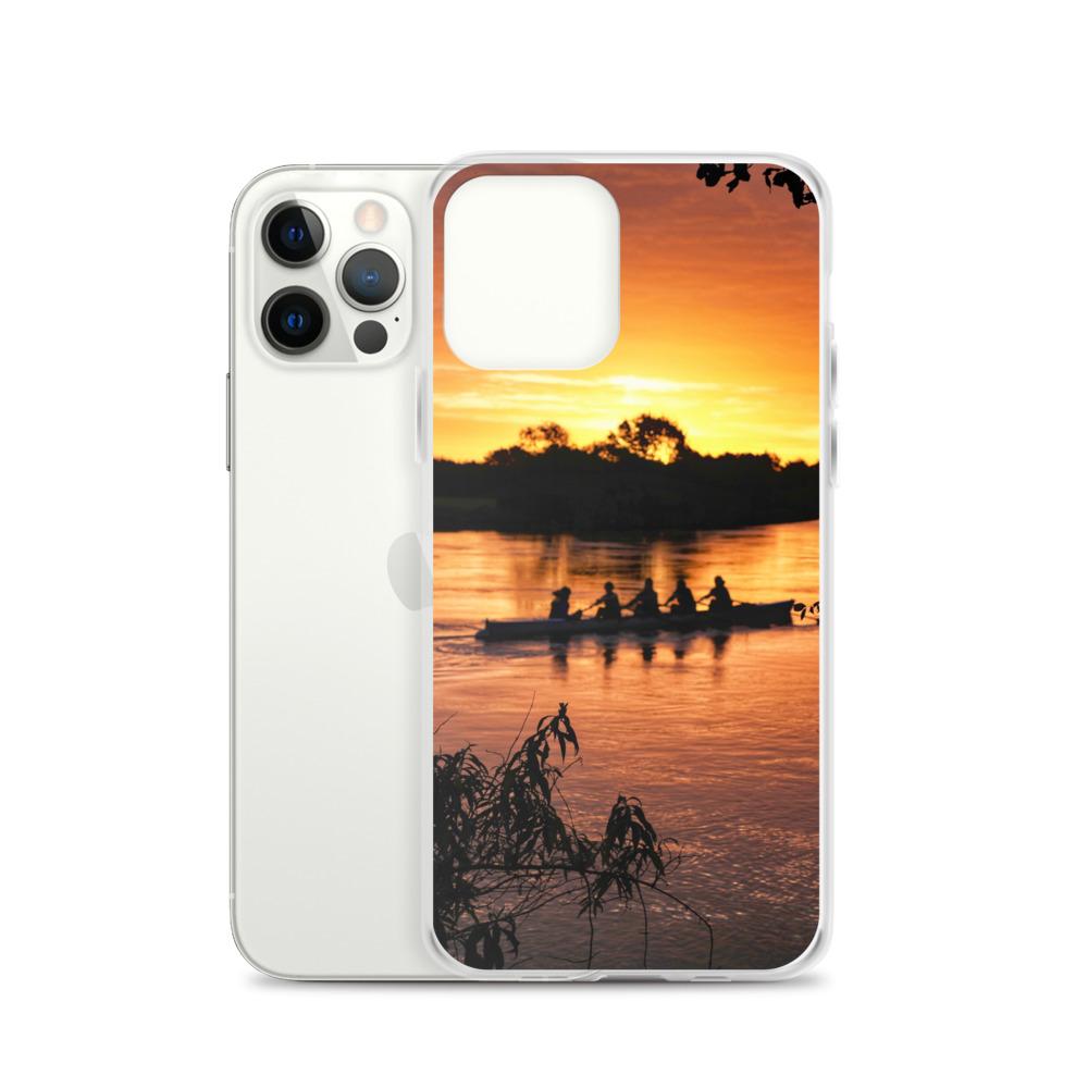 River Corrib Galway Rowers At Sunset iPhone Case