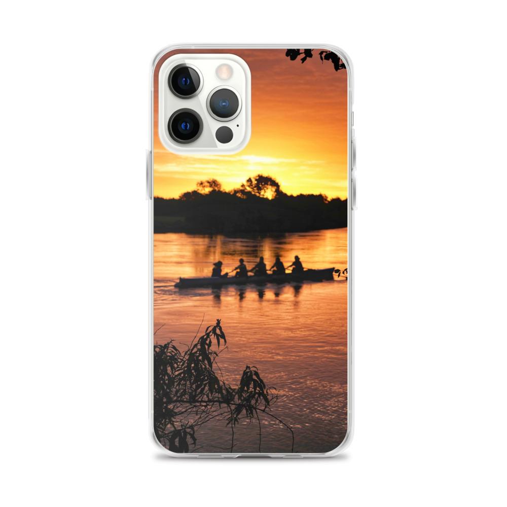 River Corrib Galway Rowers At Sunset iPhone Case
