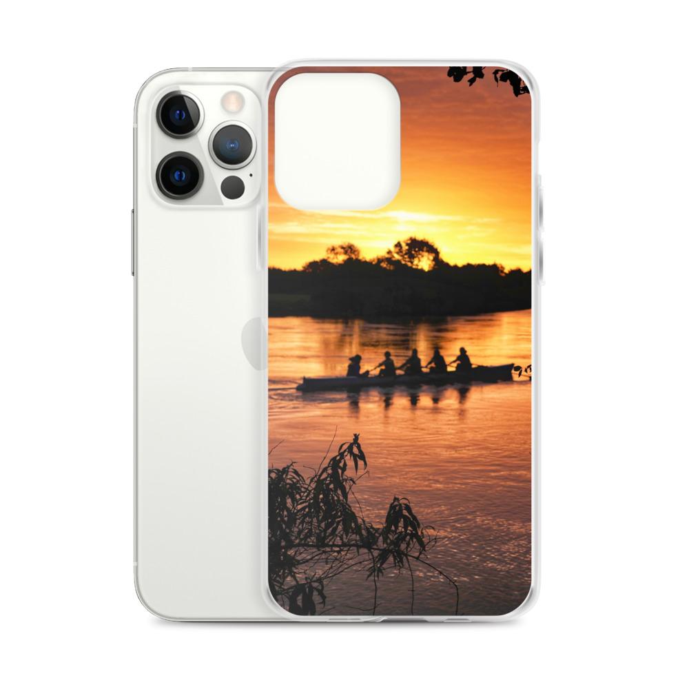 River Corrib Galway Rowers At Sunset iPhone Case