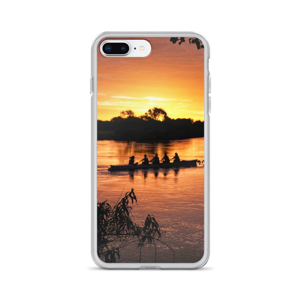River Corrib Galway Rowers At Sunset iPhone Case