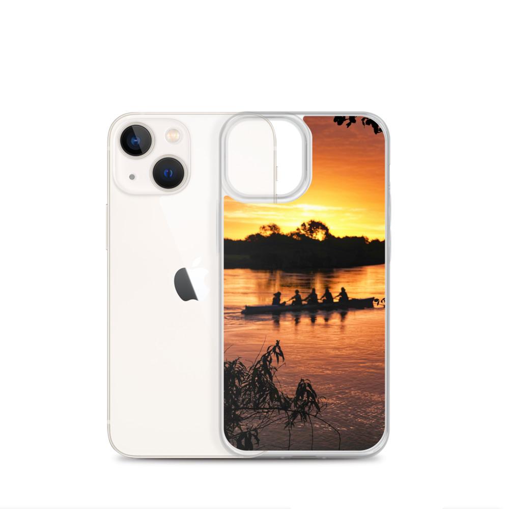 River Corrib Galway Rowers At Sunset iPhone Case