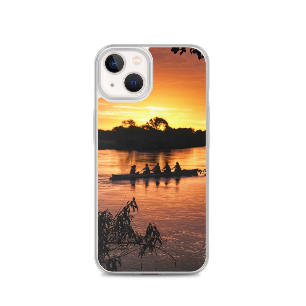 River Corrib Galway Rowers At Sunset iPhone Case