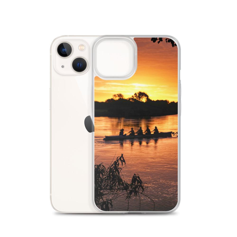 River Corrib Galway Rowers At Sunset iPhone Case