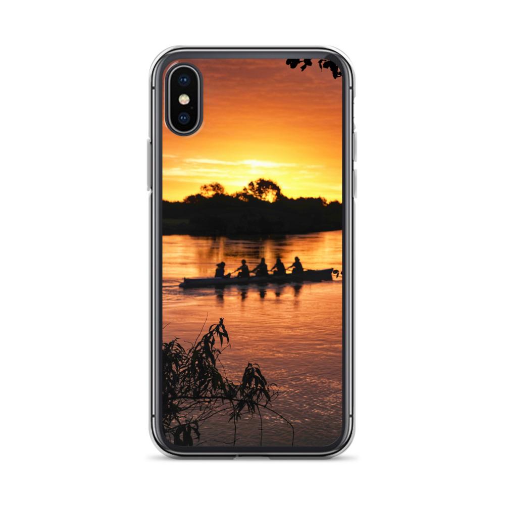 River Corrib Galway Rowers At Sunset iPhone Case