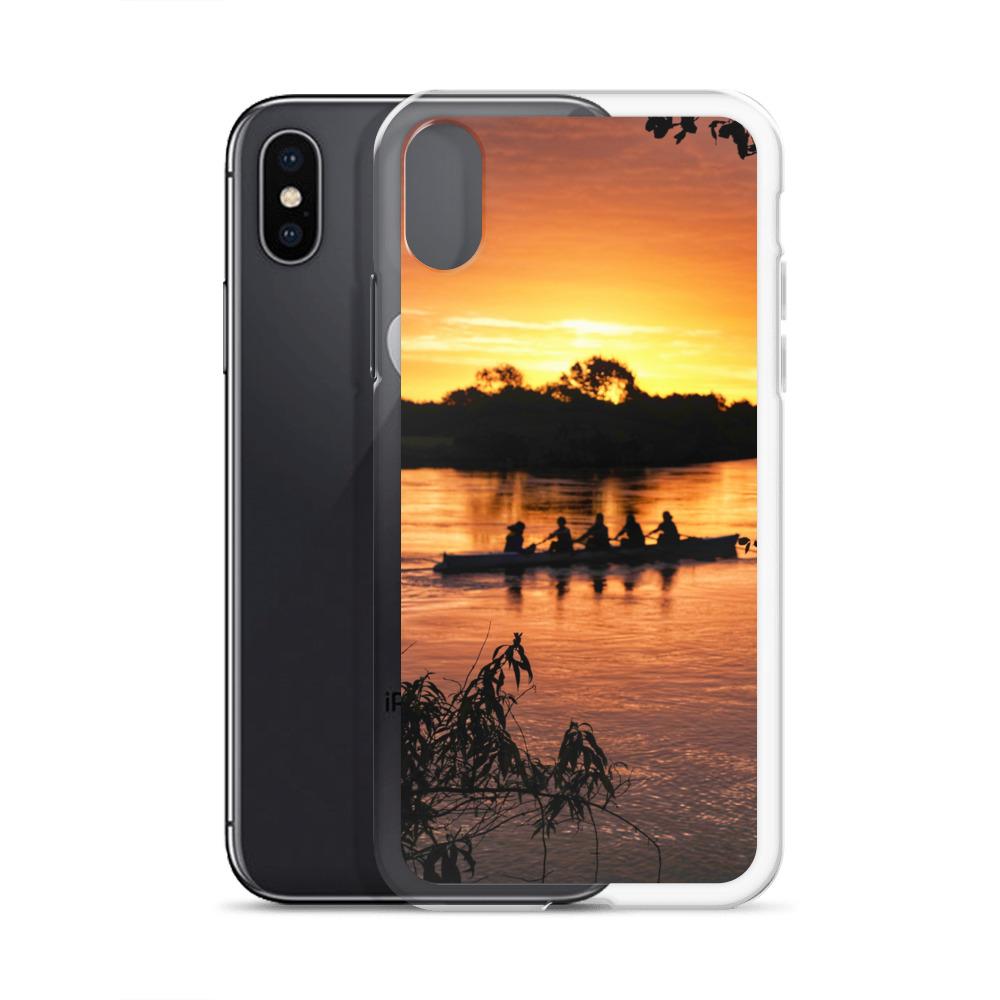 River Corrib Galway Rowers At Sunset iPhone Case