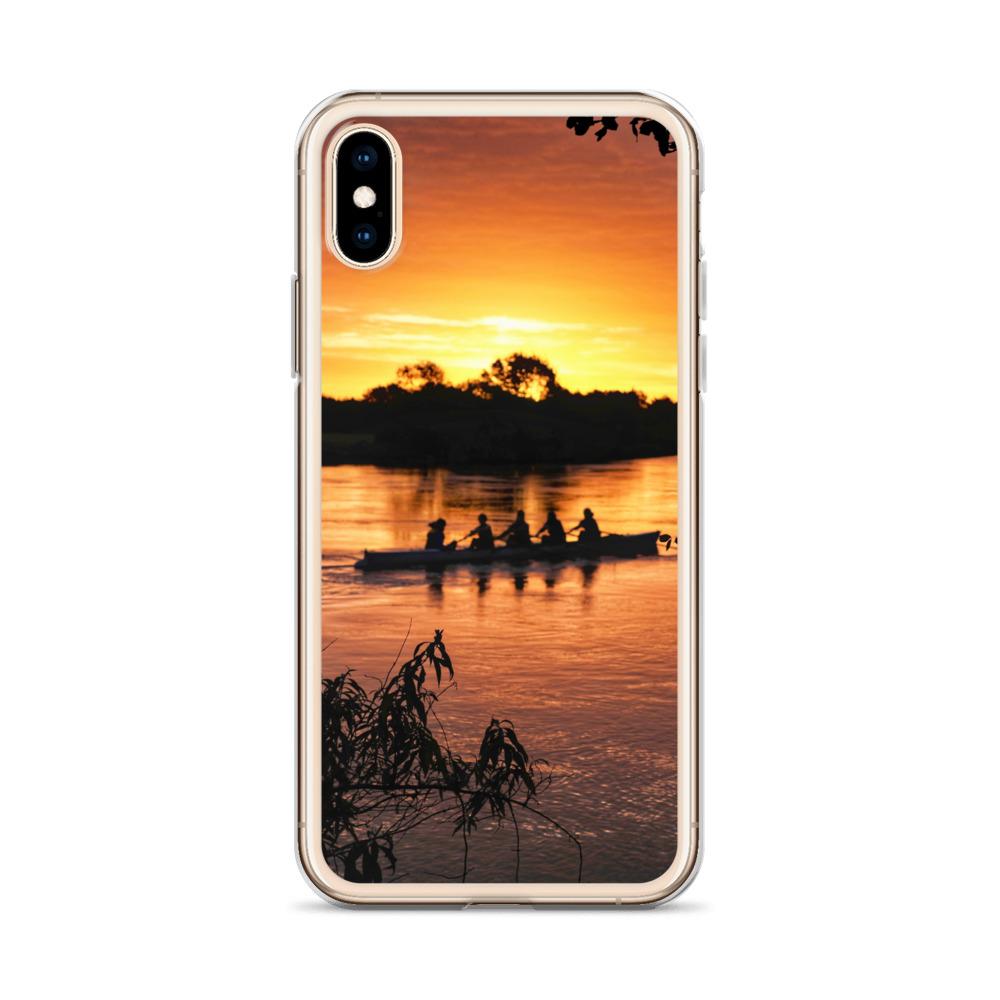 River Corrib Galway Rowers At Sunset iPhone Case