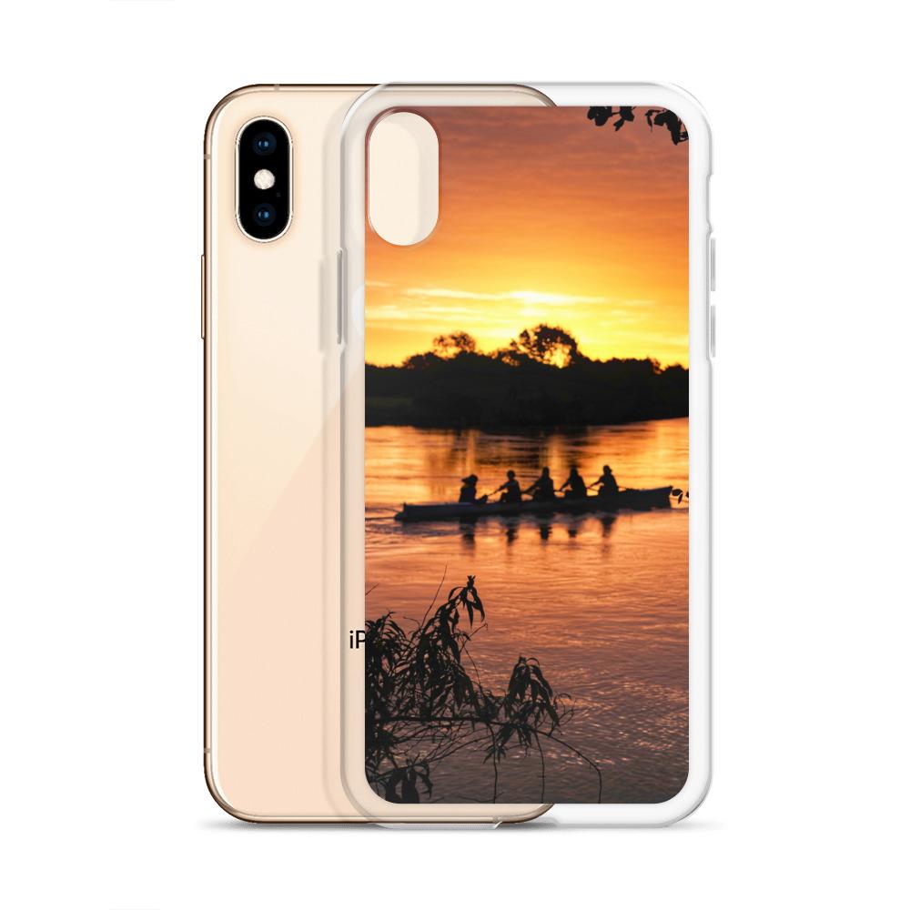 River Corrib Galway Rowers At Sunset iPhone Case