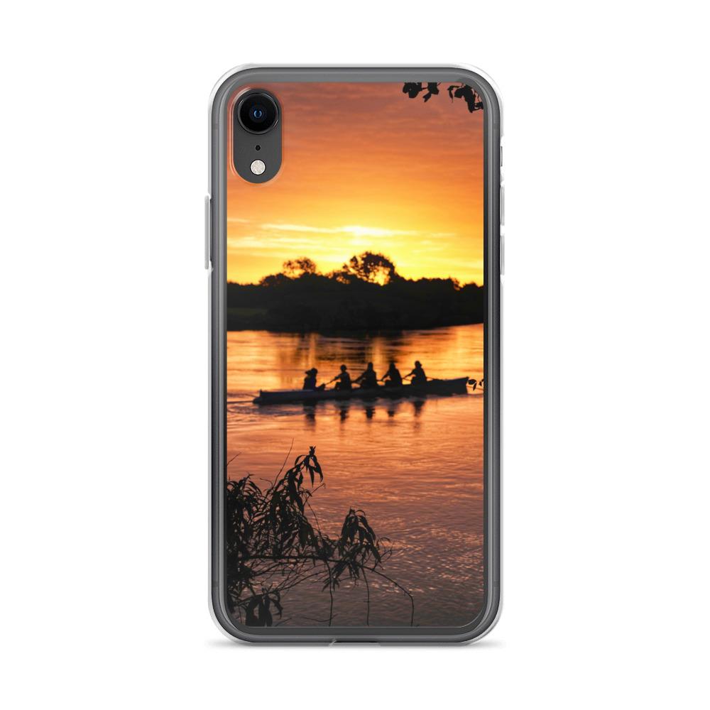 River Corrib Galway Rowers At Sunset iPhone Case
