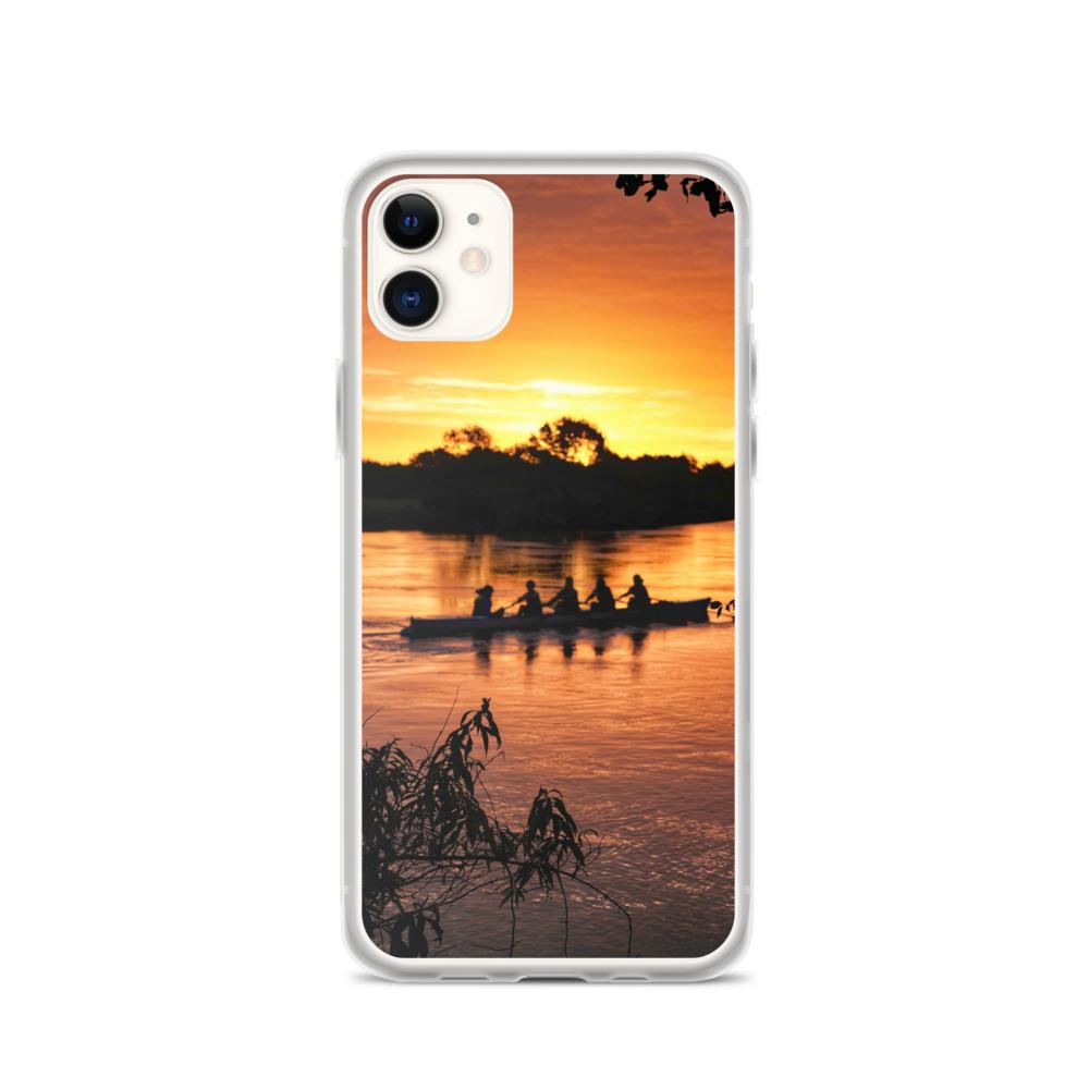 River Corrib Galway Rowers At Sunset iPhone Case