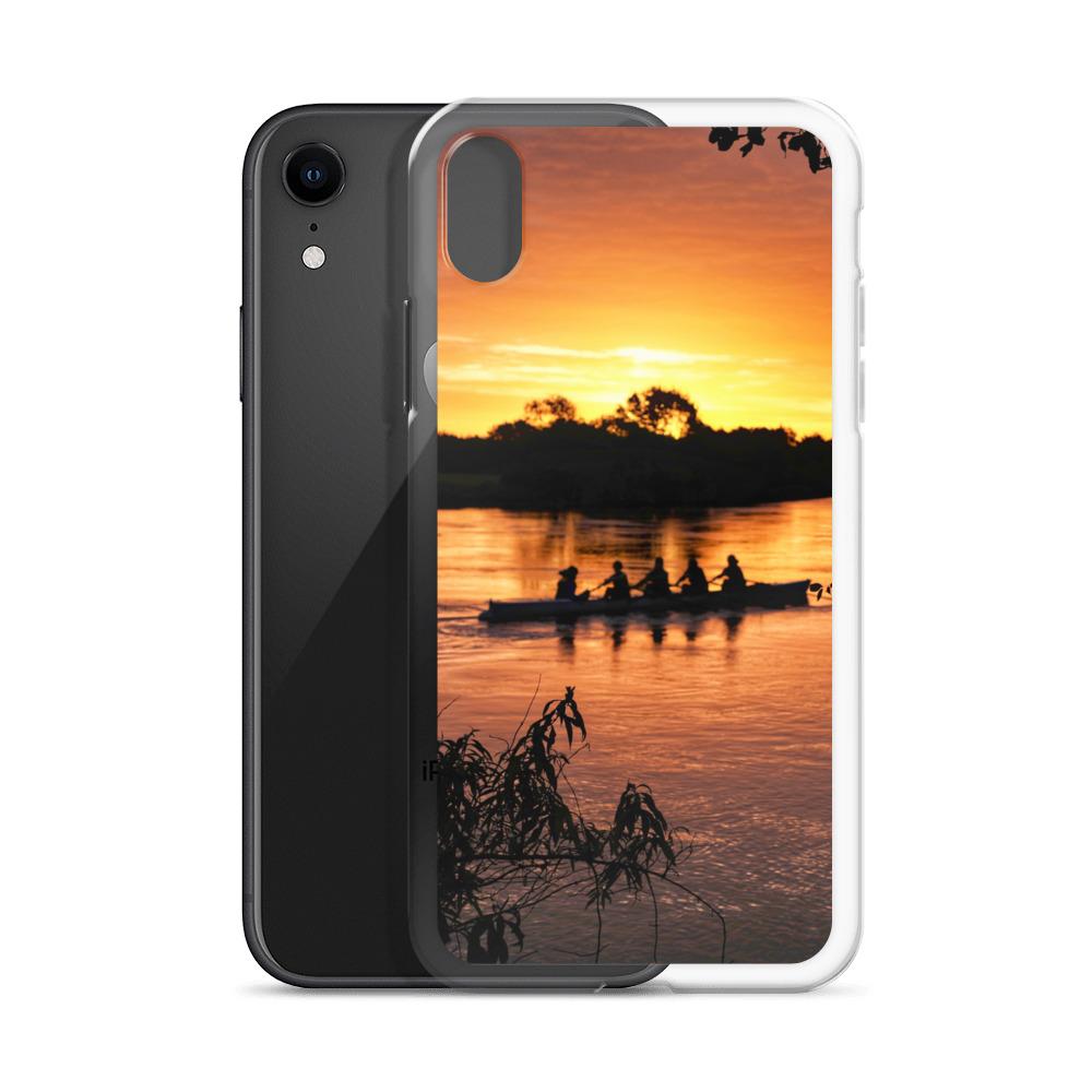 River Corrib Galway Rowers At Sunset iPhone Case