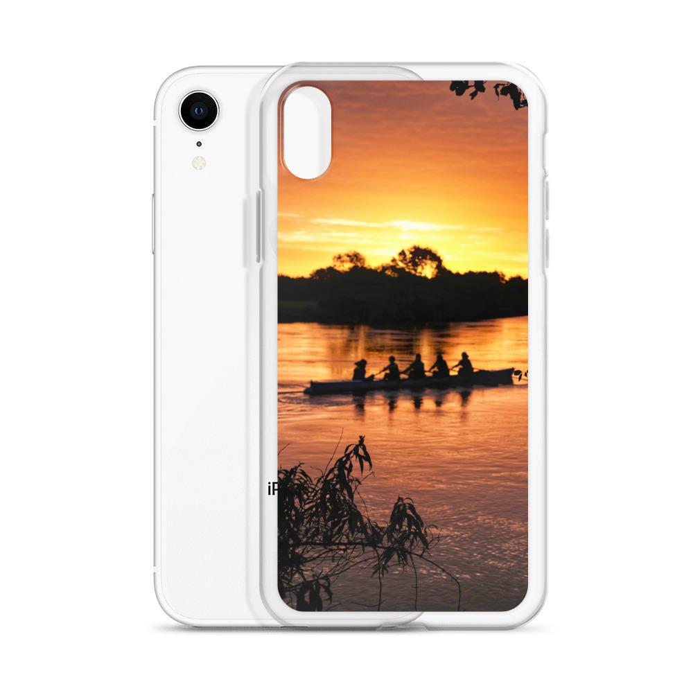 River Corrib Galway Rowers At Sunset iPhone Case
