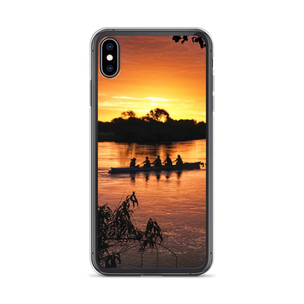 River Corrib Galway Rowers At Sunset iPhone Case
