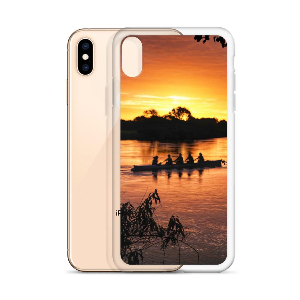 River Corrib Galway Rowers At Sunset iPhone Case