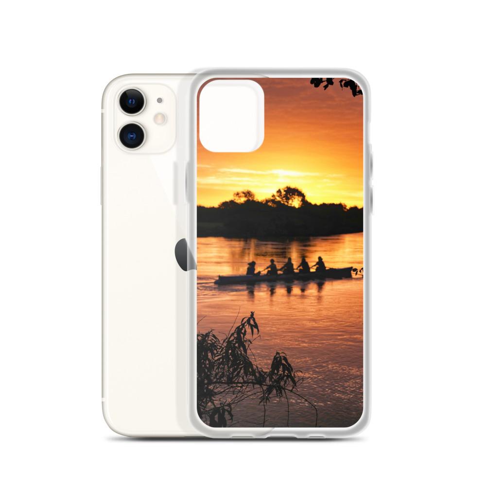 River Corrib Galway Rowers At Sunset iPhone Case