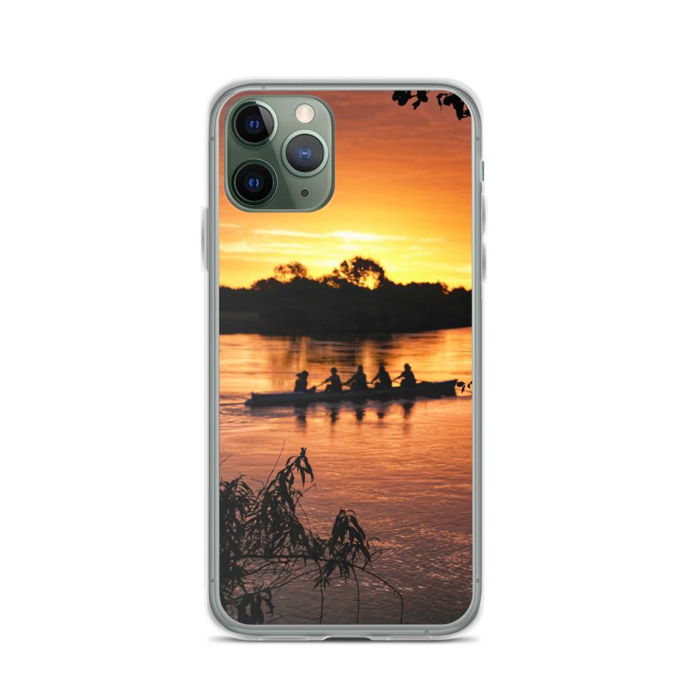 River Corrib Galway Rowers At Sunset iPhone Case