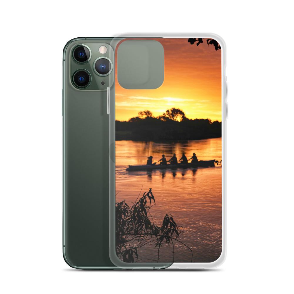 River Corrib Galway Rowers At Sunset iPhone Case