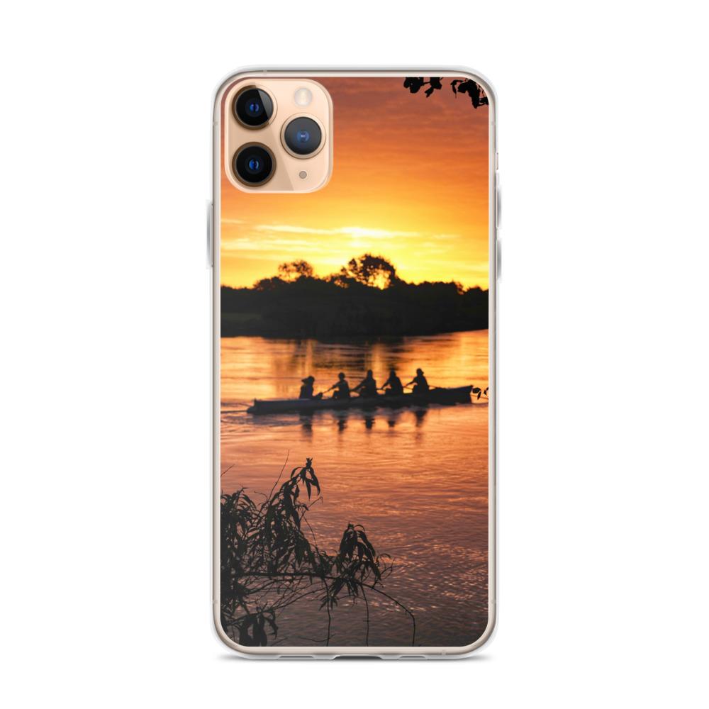 River Corrib Galway Rowers At Sunset iPhone Case