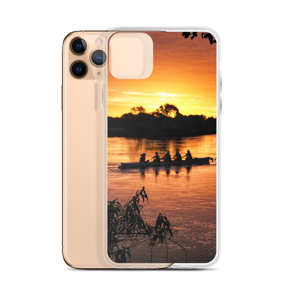 River Corrib Galway Rowers At Sunset iPhone Case