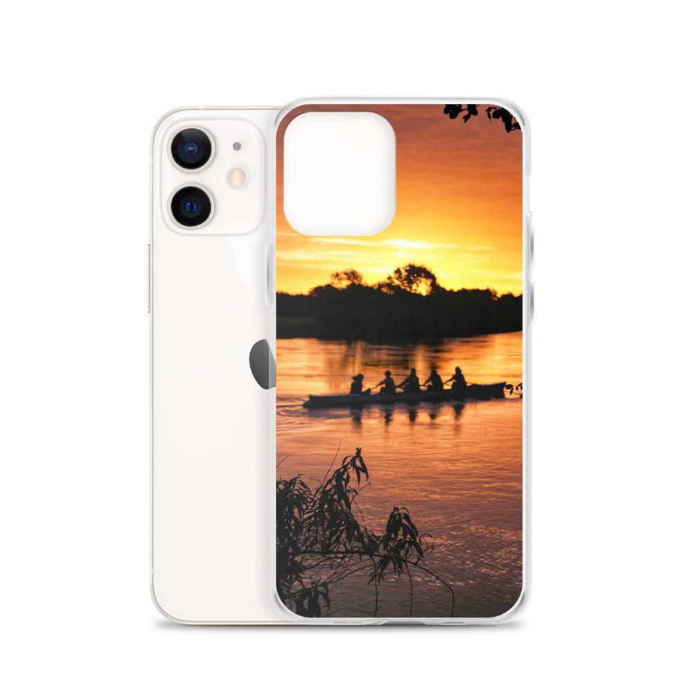River Corrib Galway Rowers At Sunset iPhone Case