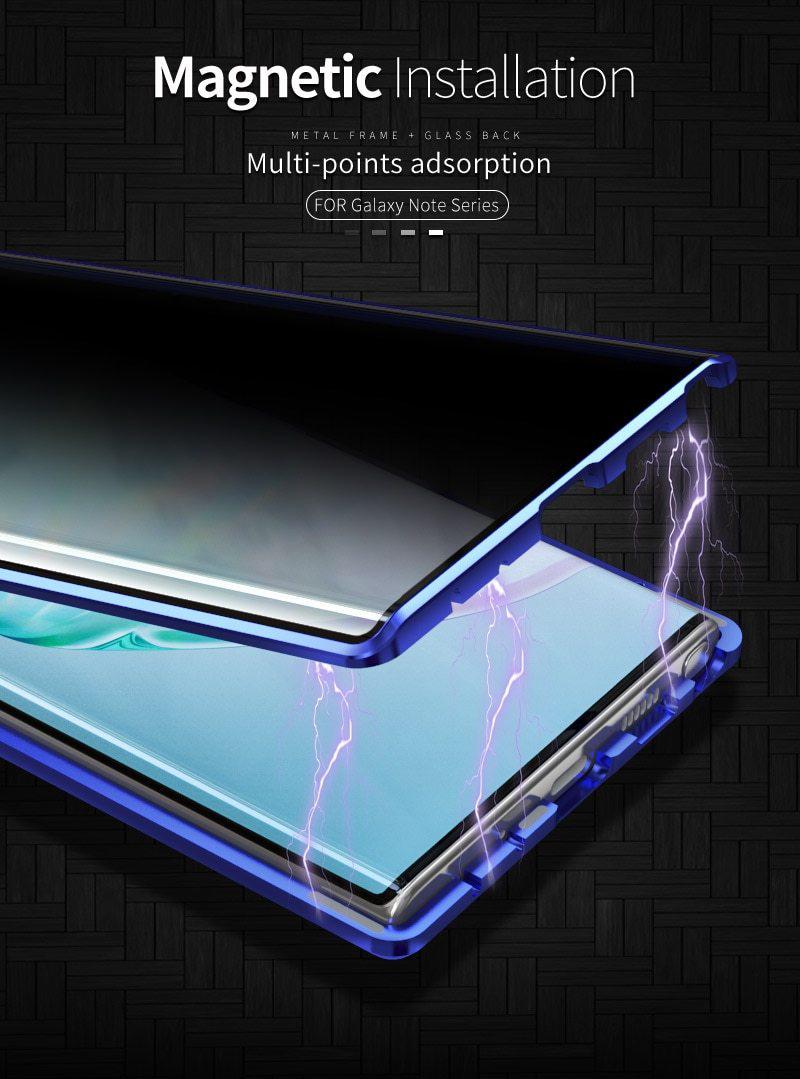 Samsung Tempered Privacy Glass with Metal Magnetic Case